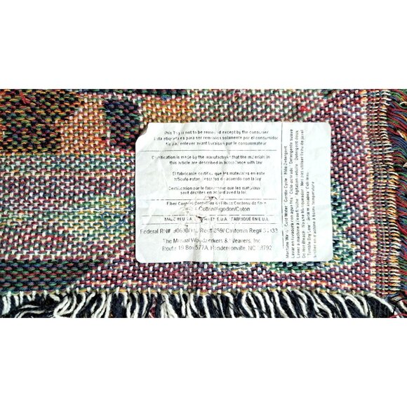 Vintage Boyds Bears & Friends Woven Tapestry Throw Blanket Garden Tea Party MWW - Picture 10 of 10